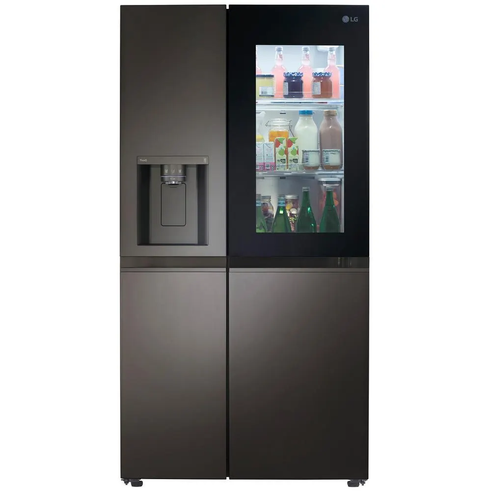 LG LRSOS2706D 27.1 cu. ft. Side-by-Side InstaView® Refrigerator with Craft Ice™ – PrintProof™ Black Stainless Steel