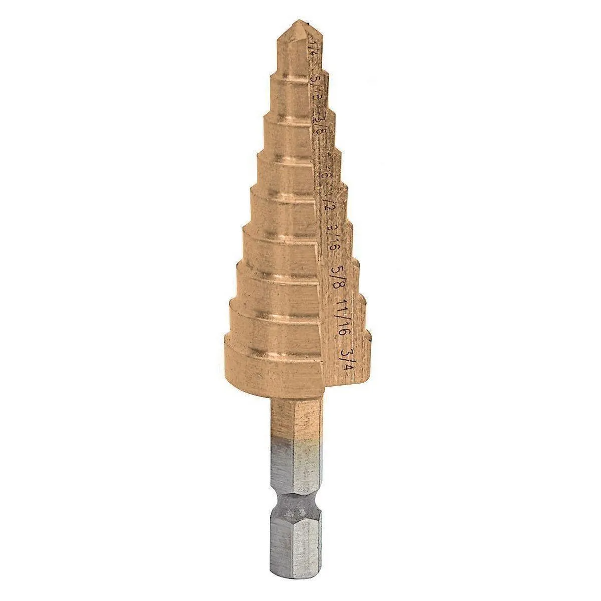 1/4 in. - 3/4 in. #3 Titanium Step Drill Bit (9-Steps)