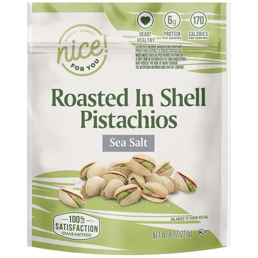 Nice! Roasted In-Shell Pistachios Sea Salt, 8.0 oz