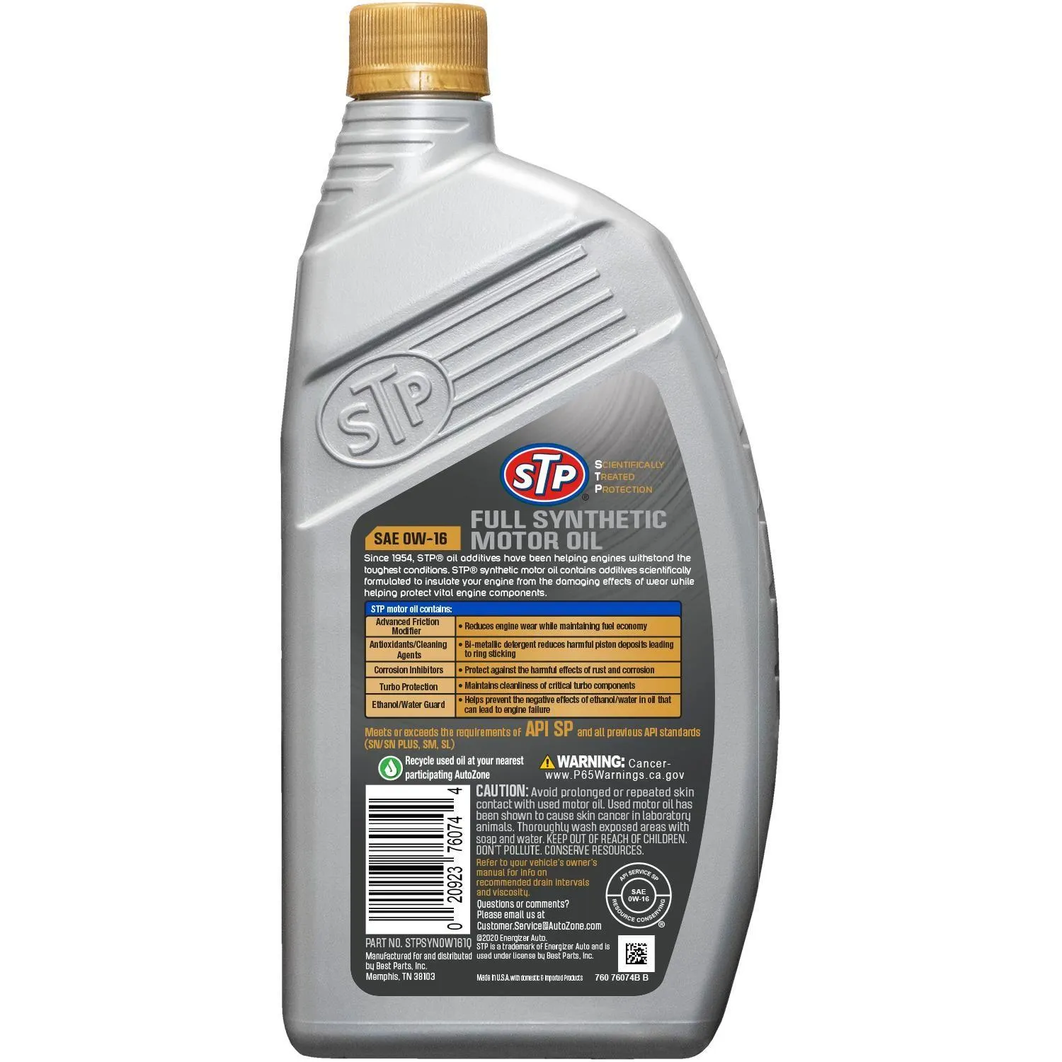 STP Full Synthetic Engine Oil 0W-16 1 Quart
