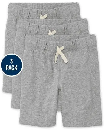 Boys Husky French Terry Shorts 3-Pack - h/t smoke