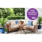 Mainstays Chelsea Outdoor Patio Steel 4-Piece Sectional Dining Set, Beige