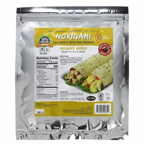 Norigami Gluten-Free Sesame Seeds Pea Wraps