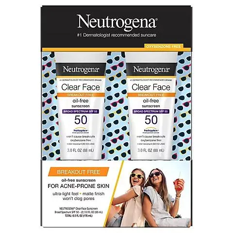 Neutrogena Clear Face Liquid Lotion Sunscreen, 2 pk.