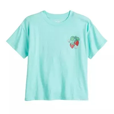 Girls 6-20 SO® Short Sleeve Boxy Graphic Tee in Regular & Plus Size