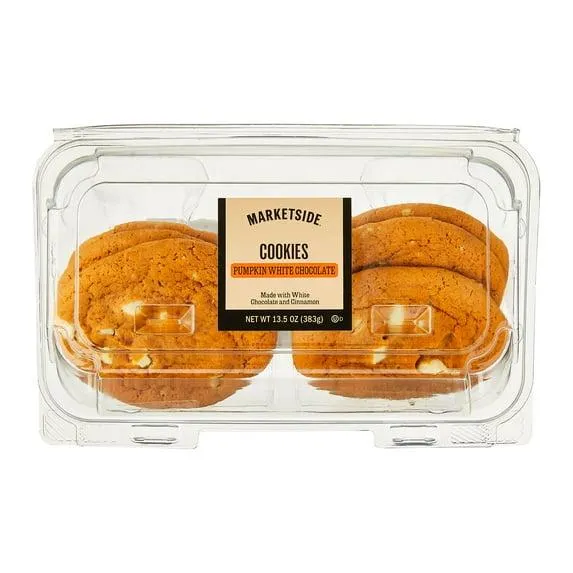 Marketside Pumpkin White Chocolate Baked Cookies, 13.5 oz, 6 Count