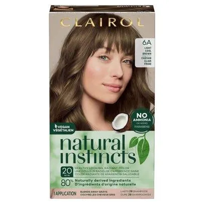 Clairol Natural Instincts Non-Permanent Hair Color, Light Cool Brown Shade 6A