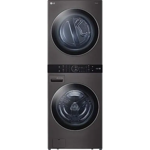 Single Unit Front Load LG WashTower™ with Center Control™ 4.5 cu. ft. Washer and 7.4 cu. ft. Electric Dryer - Black Steel