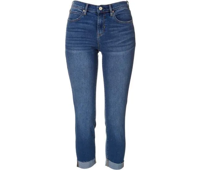 Womens Roll Cuff Denim Capris