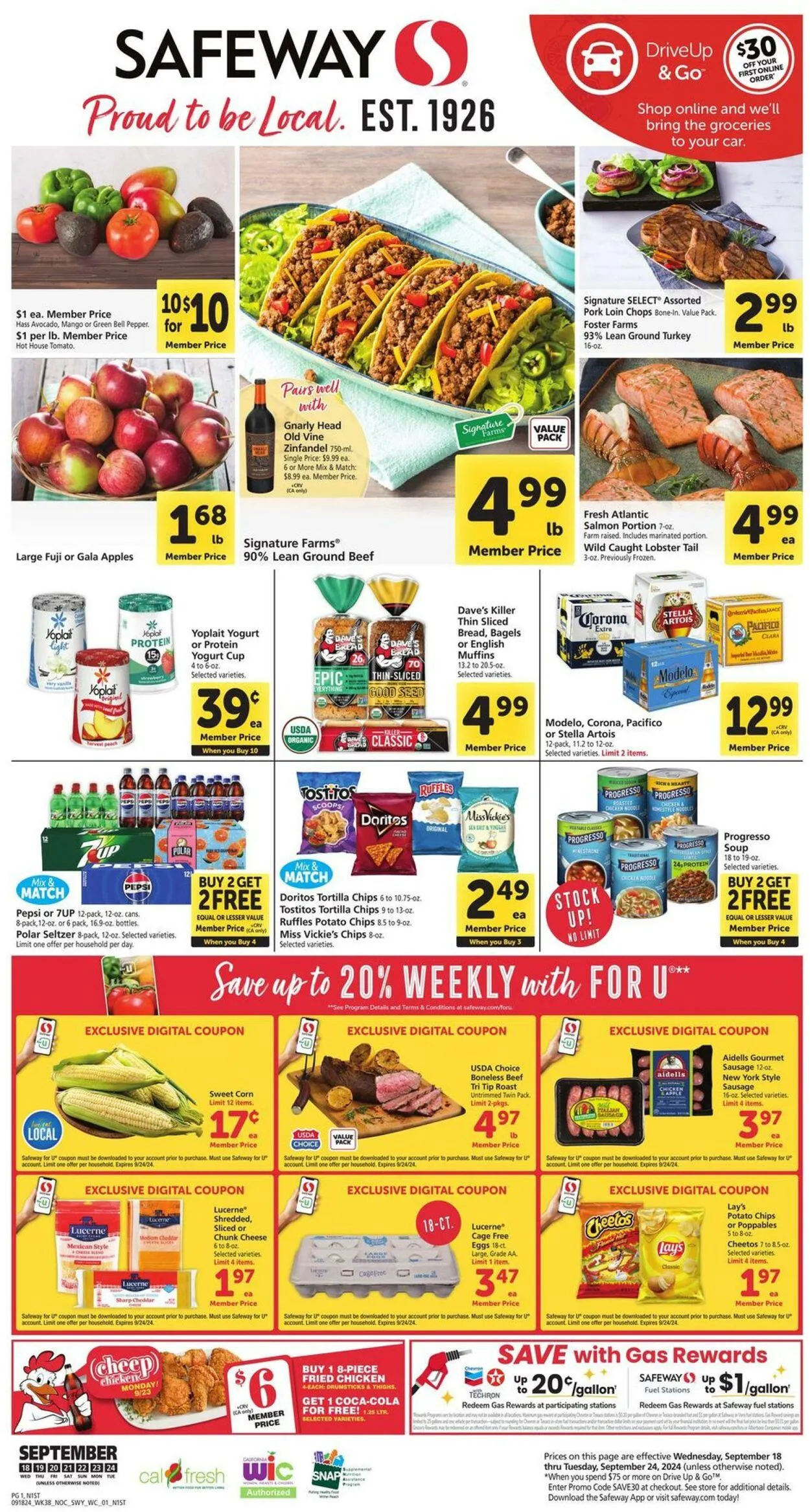 Catálogo de Safeway Current weekly ad 18 de septiembre al 24 de septiembre 2024 - Página 1