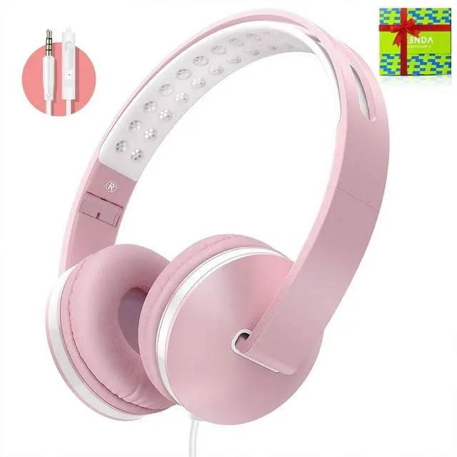 Kids Headphones for School, Seenda Lightweight Foldable On-Ear Headphones with Microphone