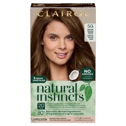 Clairol Natural Instincts Non-Permanent Hair Color, Medium Golden Brown 5G