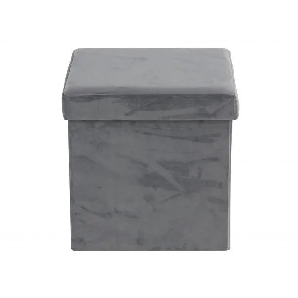 Modern 15" Polyester Storage Stool by Marisol + Daisy - Gray