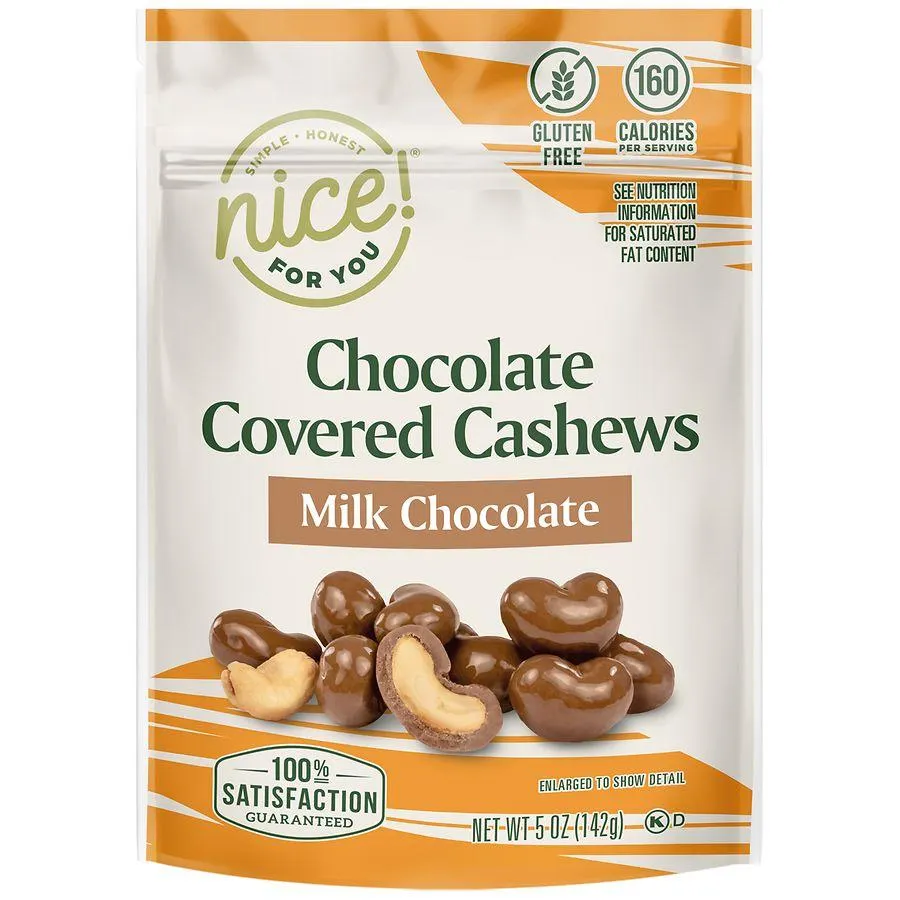 Nice! Chocolate Covered Cashews Milk Chocolate, 5.0 oz