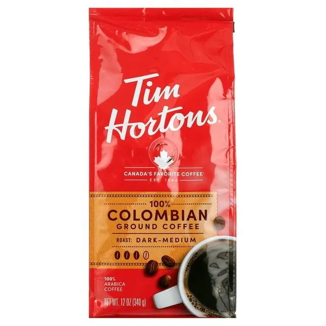 Tim Hortons Ground Colombian Roast Coffee, 12-Oz Bag