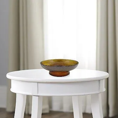 Ribbed Tinted Glass Bowl Table Decor