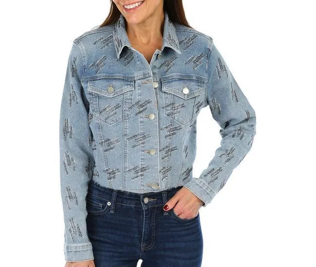 Womens Sequin Denim Jacket