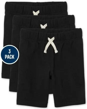 Boys Husky French Terry Shorts 3-Pack - black