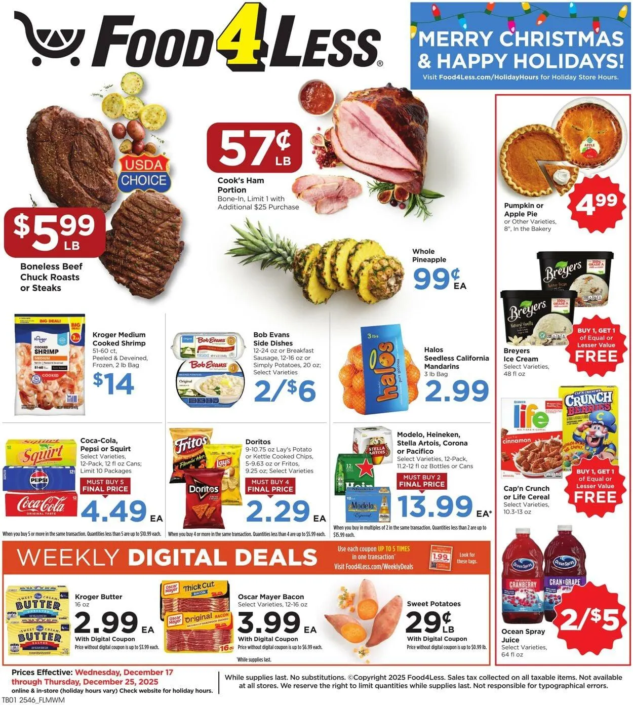 Catálogo de Food 4 Less Current weekly ad 17 de diciembre al 25 de diciembre 2025 - Página 1