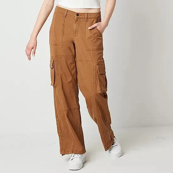 Arizona Womens Low Rise Straight Cargo Pant-Juniors