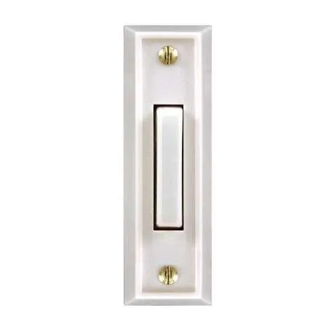 Heath Zenith White Plastic Wired Pushbutton Doorbell
