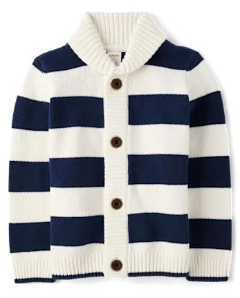 Boys Striped Shawl Cardigan - Classroom Cutie - bunnys tail