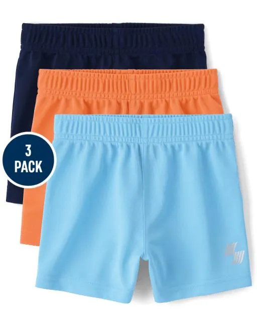 Baby And Toddler Boys Performance Basketball Shorts 3-Pack