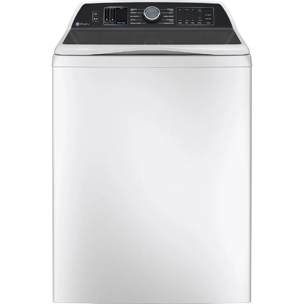 GE Appliances PTW705BSTWS GE Profile 5.3 cu. ft. Capacity Washer with Smarter Wash Technology and FlexDispense - White