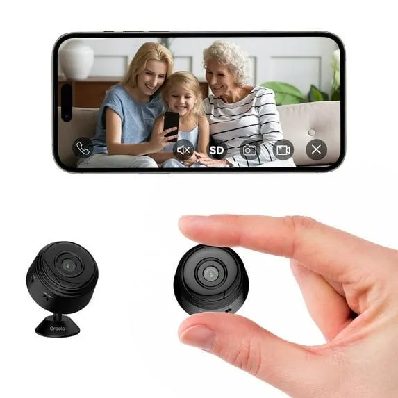 Oraolo Indoor Surveillance Camera, 1080P Clear Night Vision, Home Security Camera, WiFi Wireless, 200 MP Video Surveillance Cameras, Black, 1