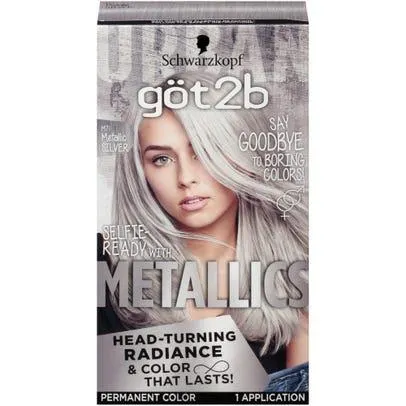 Schwarzkopf Got2b Metallics Permanent Hair Color, M71 Metallics Silver