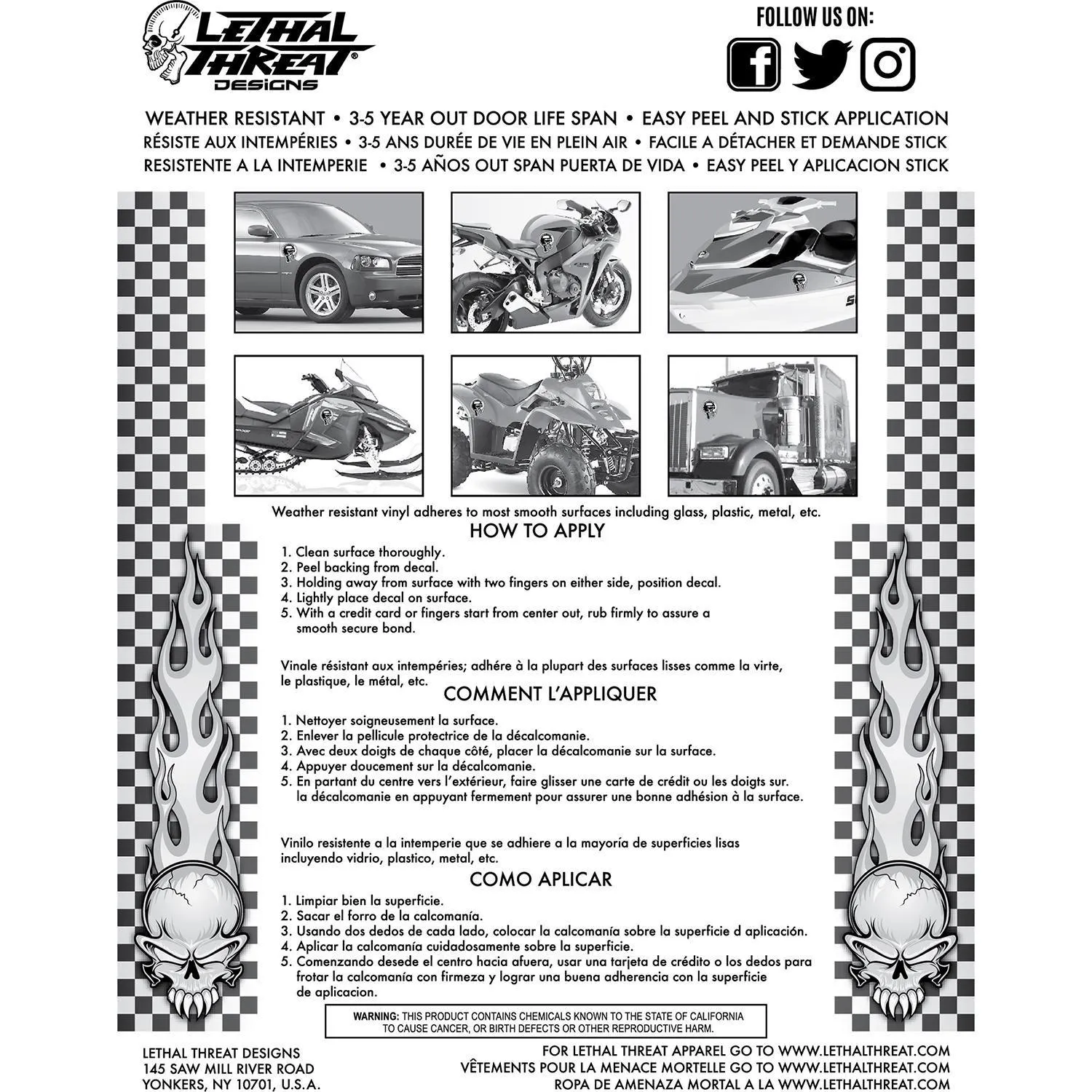 Lethal Threat USA Fish Decal