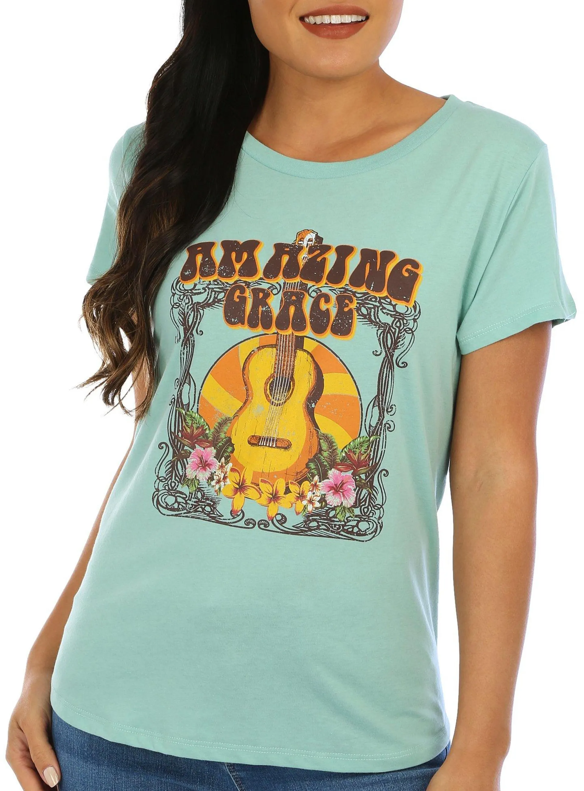 Adiva Womens Amazing Grace Short Sleeve T-Shirt