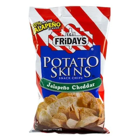 T.G.I. Friday's Jalapeno Cheddar Potato Skins Snack Chips, 4.5 oz. Bags