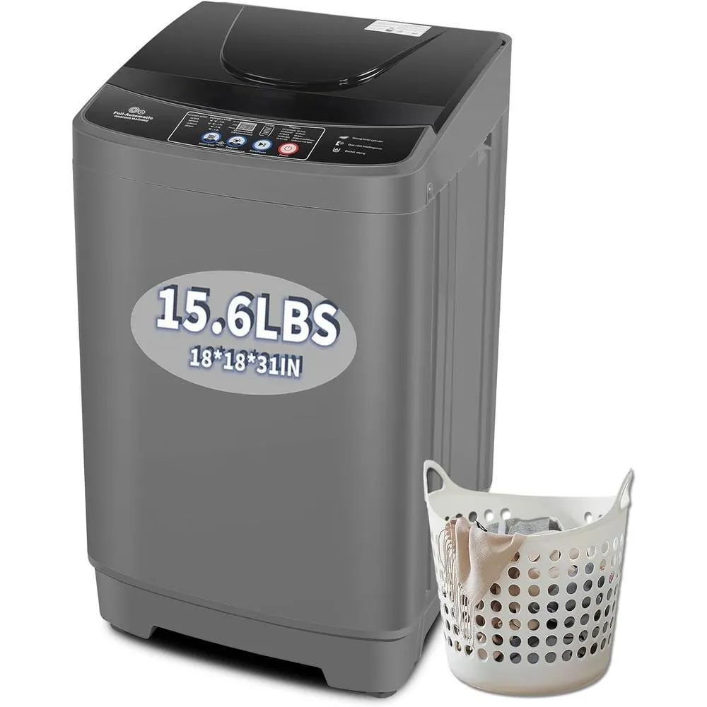 Nictemaw 15.6Lb Capacity Portable Washing Machine,Compact 2.1 Cu.ft Washer w/10 Programs&8 Water Levels Selections for Apartment,Dorms,Rv