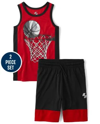 Boys Basketball Performance 2-Piece Outfit Set - multi clr