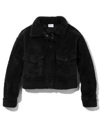 Tween Girls Sherpa Jacket - black
