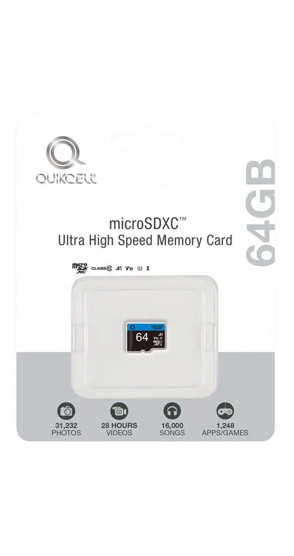 TARJETA DE MEMORIA Ultra Alta Velocidad Quikcell 64GB microSDXC