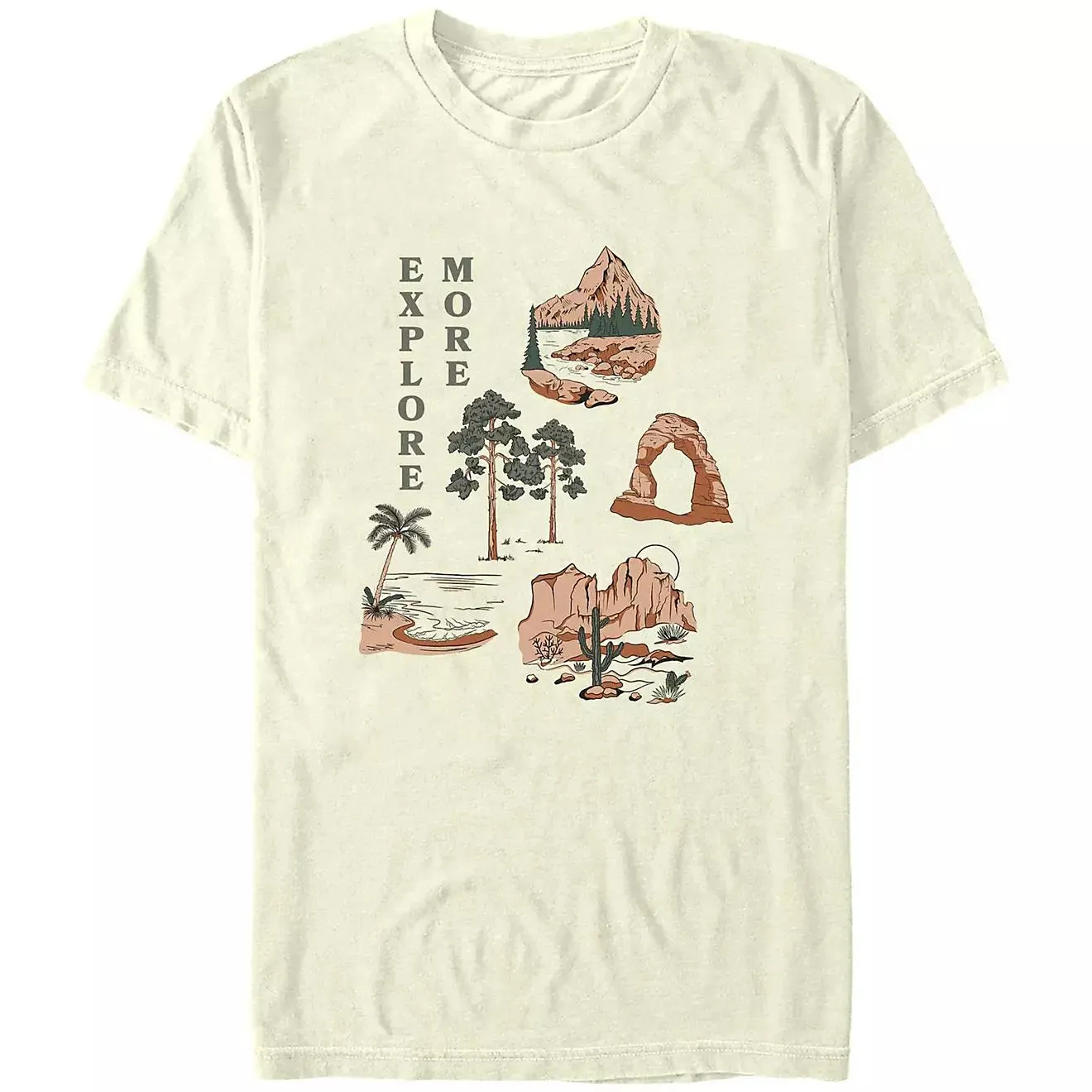 Mad Engine Fashion Men's Natural Landscapes Color Short Sleeve T-shirt