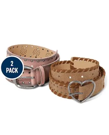 Tween Girls Western Belt 2-Pack - multi clr
