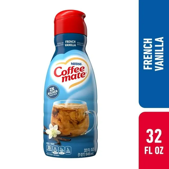 Nestle Coffee Mate French Vanilla Liquid Coffee Creamer, 32 fl oz Bottle