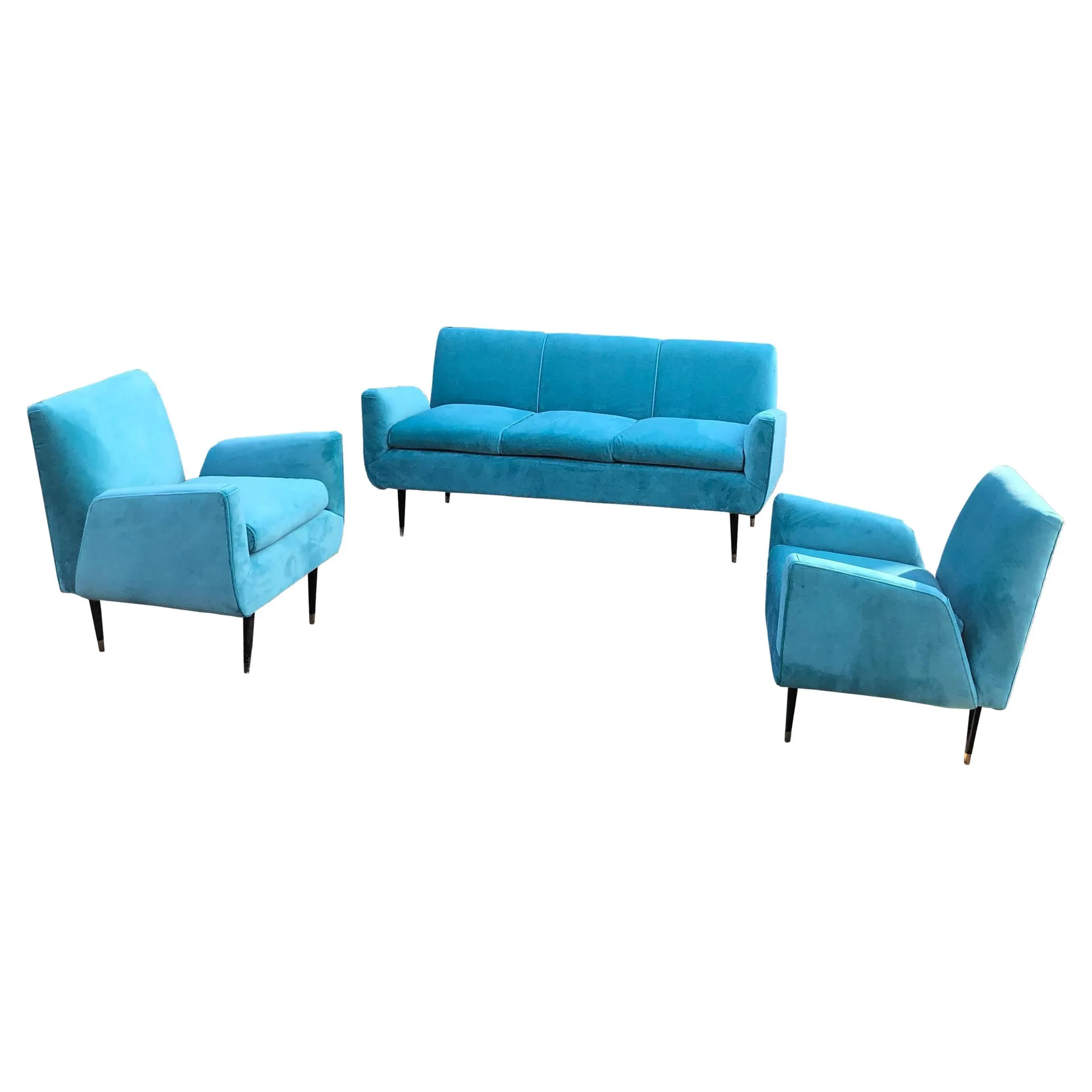 Martin Eisler & Carlo Hauner Modern Sofa & Armchairs Lounge Set, 1950s