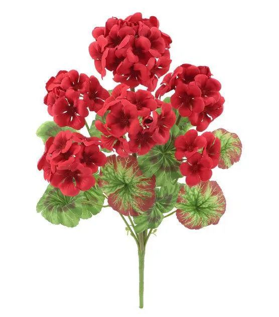 18.5" Spring Red Geranium Bush by Bloom Room