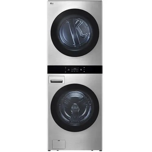 Single Unit Front Load LG WashTower™ with Center Control™ 5.0 cu. ft. Washer and 7.4 cu. ft. Electric Dryer - Stainless Steel