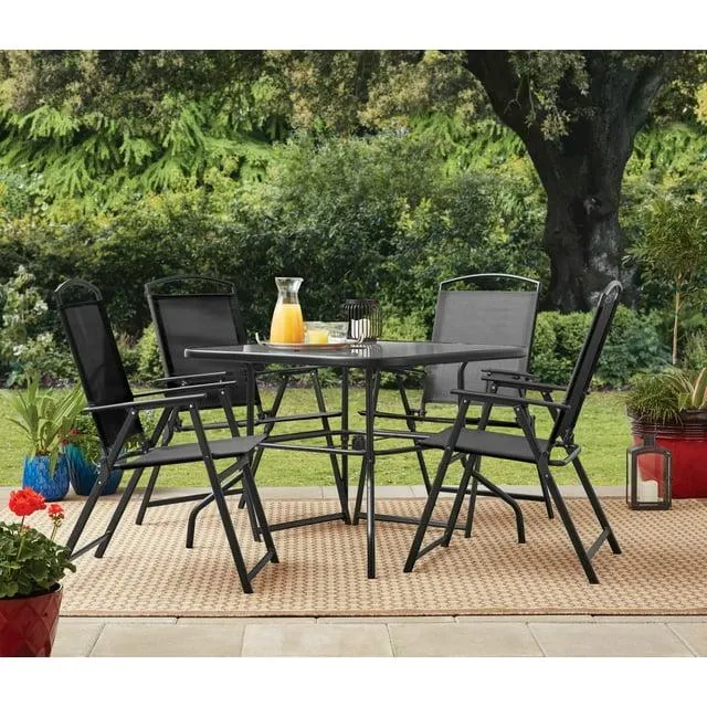 Mainstays 5 Piece Albany Lane Outdoor Dining Set, Black