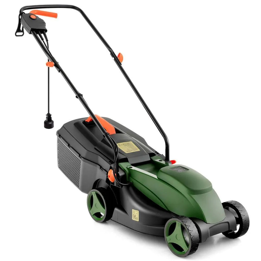 Costway Electric Corded Lawn Mower 12-AMP 14-Inch Walk-Behind Lawnmower with Collection Box
