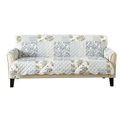 Great Bay Home Patchwork Scalloped Sofa Furniture Protector