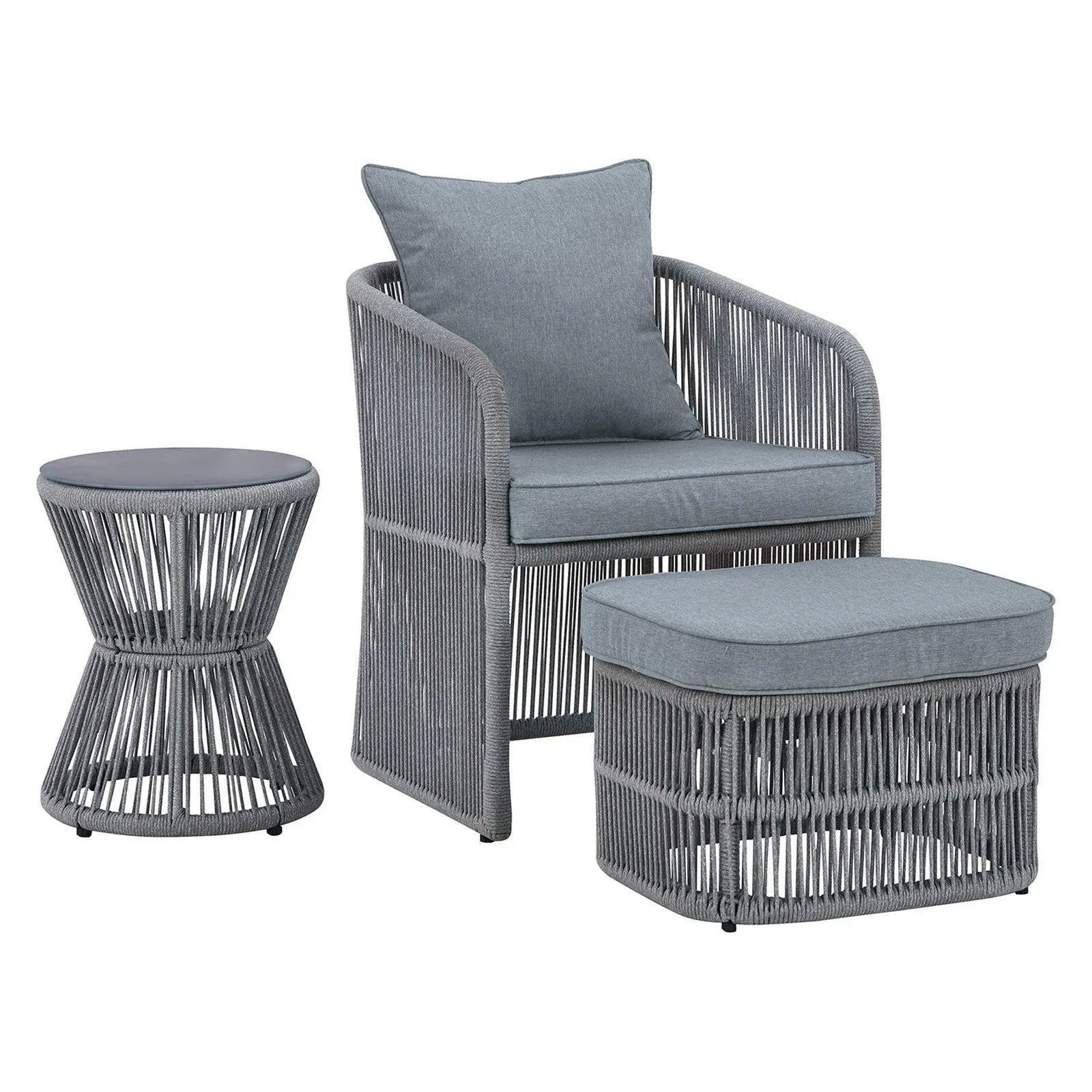 Silla de exterior Coast Island con otomana y mesa auxiliar