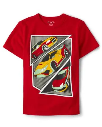 Boys Racecar Graphic Tee - cupids arrow