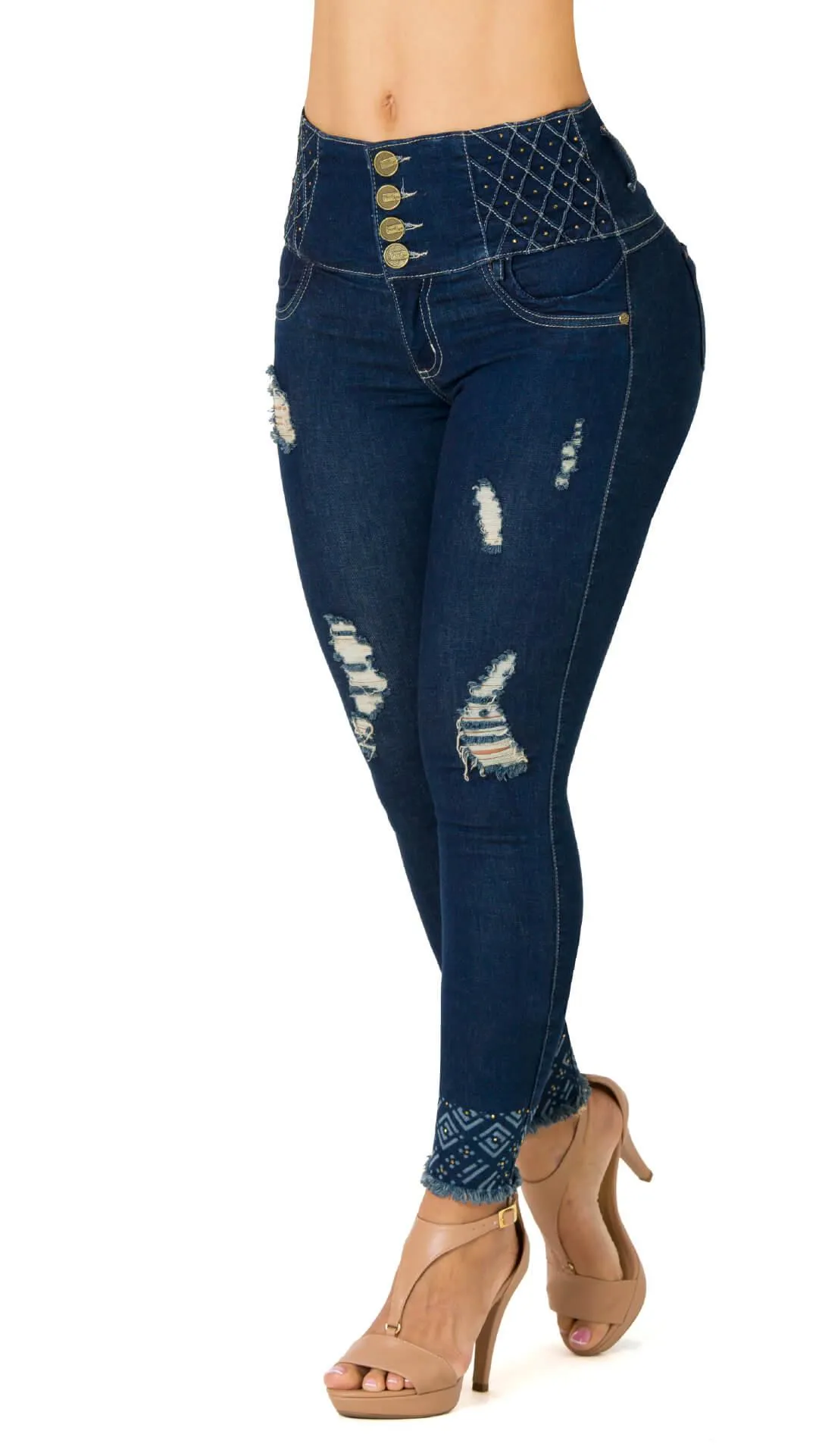 Kameko Jeans Skinny Levanta Cola Tiro Alto 21091DPCT-B