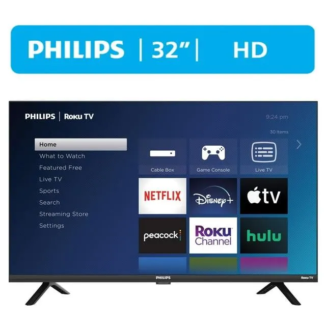 Philips 32" Class HD (720P) Smart Roku Borderless LED TV (32PFL6452/F7) (New)